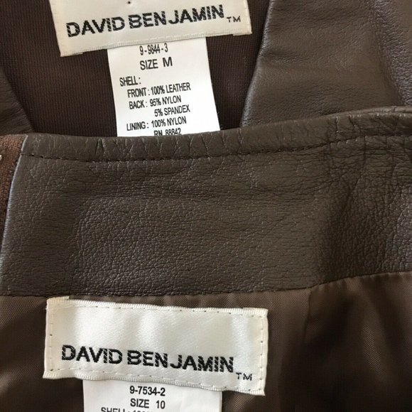 DAVID BENJAMEN Leather Stretch Skirt & Vest - Picture 7 of 7